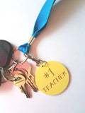 Number 1 Teacher Keyring - Little Birdy Finds