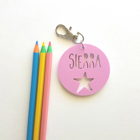 Star Pastel Bag Tag / Keyring - Little Birdy Finds