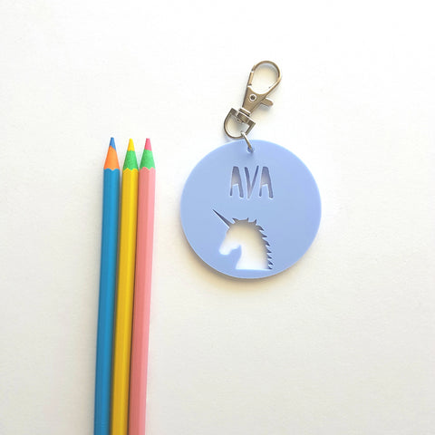 Unicorn Pastel Bag Tag / Keyring - Little Birdy Finds