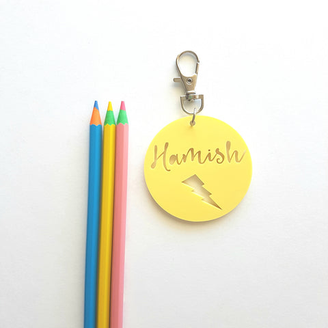 Lightning bolt Pastel Bag Tag - Little Birdy Finds