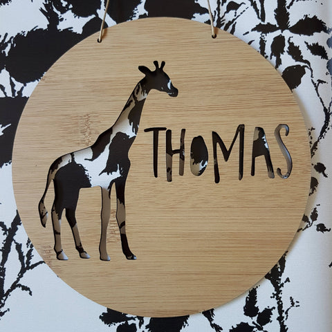 Giraffe Personalised Wall Hanging - Little Birdy Finds