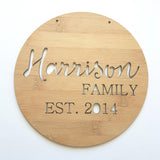 Personalised Family Name Wooden Wall Hanging - Little Birdy Finds