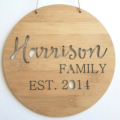 Personalised Family Name Wooden Wall Hanging - Little Birdy Finds