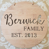 Personalised Family Name Wooden Wall Hanging - Little Birdy Finds