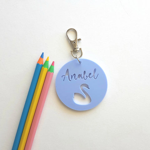 Swan Pastel Bag Tag / Keyring - Little Birdy Finds