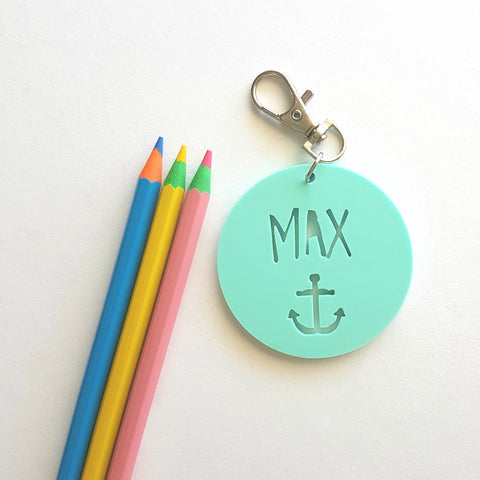 Anchor Pastel Bag Tag / Keyring - Little Birdy Finds