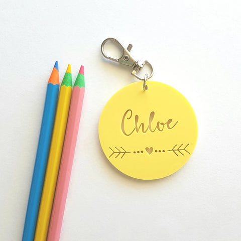 Arrow Heart Pastel Bag Tag / Keyring - Little Birdy Finds