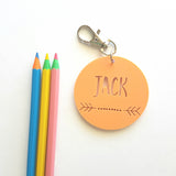 Arrow Dots Pastel Bag Tag / Keyring - Little Birdy Finds