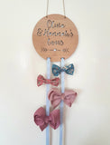 Personalised Bow-Hairclip holder HEART Design - Little Birdy Finds