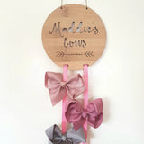 Personalised Bow-Hairclip holder DOTS AND ARROW Design - Little Birdy Finds