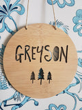 Personalised Wooden Wall Hanging - Trees - Little Birdy Finds