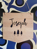 Personalised Name Wall / Door Hanging Trees Design - Little Birdy Finds
