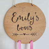 Personalised Bow-Hairclip holder HEART Design - Little Birdy Finds