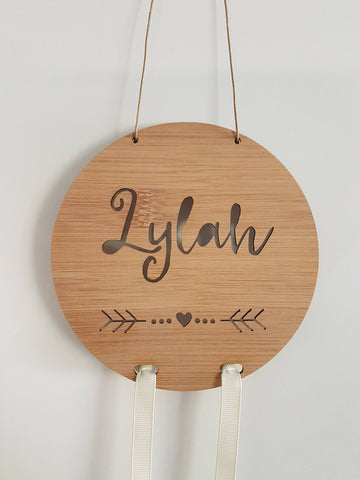 Personalised Bow-Hairclip holder HEART Design - Little Birdy Finds