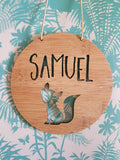 Personalised Wooden Wall Hanging - FOX Design - Little Birdy Finds