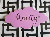 Personalised Bamboo Door / Wall hanging Cloud Design - Little Birdy Finds