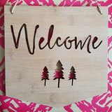 Personalised Name Wall / Door Hanging Trees Design - Little Birdy Finds