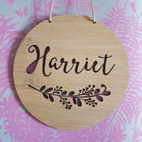 Personalised Floral Wall Plaque - Little Birdy Finds