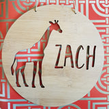 Giraffe Personalised Wall Hanging - Little Birdy Finds
