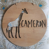 Giraffe Personalised Wall Hanging - Little Birdy Finds