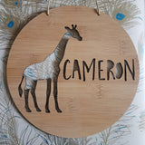 Giraffe Personalised Wall Hanging - Little Birdy Finds