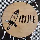 STAR ROCKET Personalised Wooden Wall Hanging - Little Birdy Finds