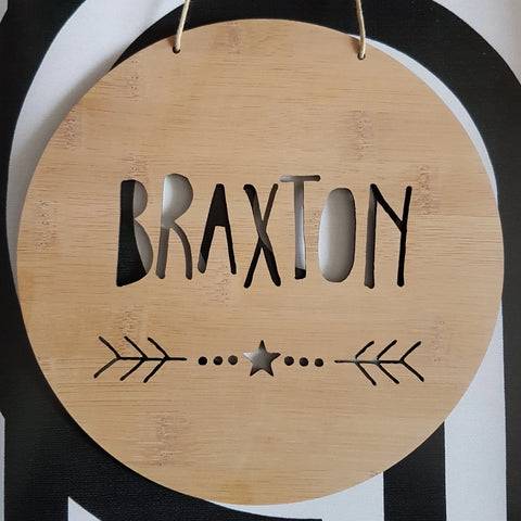 Personalised Wooden Wall Hanging STAR and DOTS - Little Birdy Finds