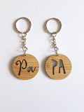 Wooden Pop, Poppy, Opa, Pa keyring - Little Birdy Finds