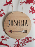 Personalised Wooden Wall Hanging - Arrow - Little Birdy Finds