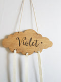 Personalised Wooden Cloud Bow-Hairclip holder - Little Birdy Finds