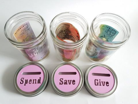 Save Spend Give Mason Jar - Little Birdy Finds