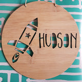 STAR ROCKET Personalised Wooden Wall Hanging - Little Birdy Finds