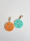 This Dad Belongs To..Pastel Keyring - Little Birdy Finds