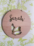 Personalised Wooden Wall  Hanging BUTTERFLY - Little Birdy Finds