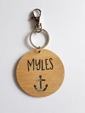 Anchor Bag Tag / Keyring Wood - Little Birdy Finds