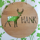 Personalised Wooden Wall Hanging - DEER/STAG - Little Birdy Finds
