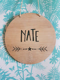 Personalised Wooden Wall Hanging STAR and DOTS - Little Birdy Finds