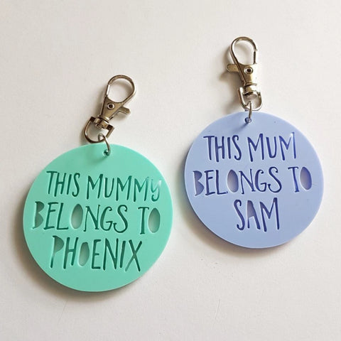 This Mum Belongs To..Pastel Coloured Keyring - Little Birdy Finds