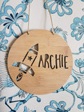 STAR ROCKET Personalised Wooden Wall Hanging - Little Birdy Finds