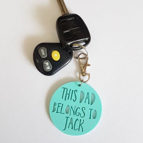 This Dad Belongs To..Pastel Keyring - Little Birdy Finds