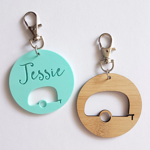 Personalised Caravan Keyring - Little Birdy Finds