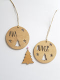 Personalised Christmas Decoration-TREE and STARS DESIGN - Little Birdy Finds