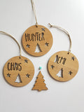 Personalised Christmas Decoration-TREE and STARS DESIGN - Little Birdy Finds