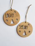 Personalised Christmas Decoration-TREE and STARS DESIGN - Little Birdy Finds