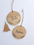 Personalised Wood Christmas Decoration / Ornament SPRIGS DESIGN - Little Birdy Finds