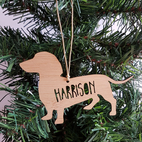 DACHSHUND Personalised  Christmas Decoration - Little Birdy Finds