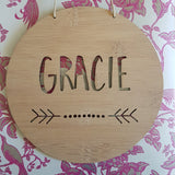 Personalised Wooden Wall Hanging - Dots Arrow - Little Birdy Finds