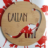 DINOSAUR Personalised Wooden Wall Hanging - Little Birdy Finds
