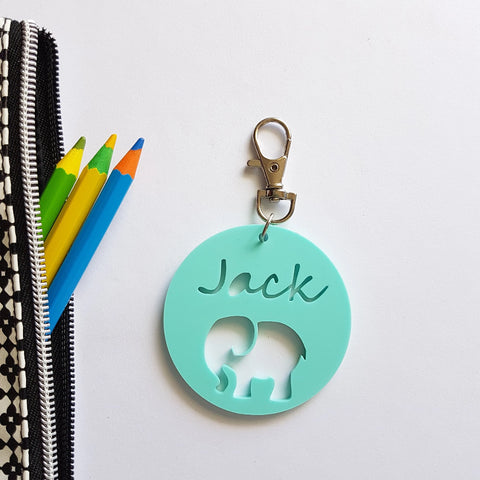 ELEPHANT Pastel Bag Tag / Keyring - Little Birdy Finds