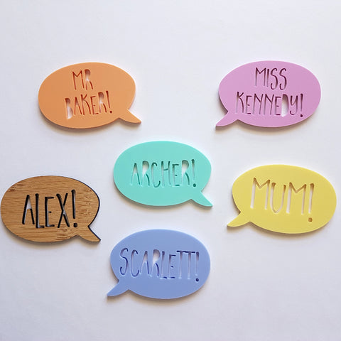 Personalised Speech Bubble Magnets - Little Birdy Finds